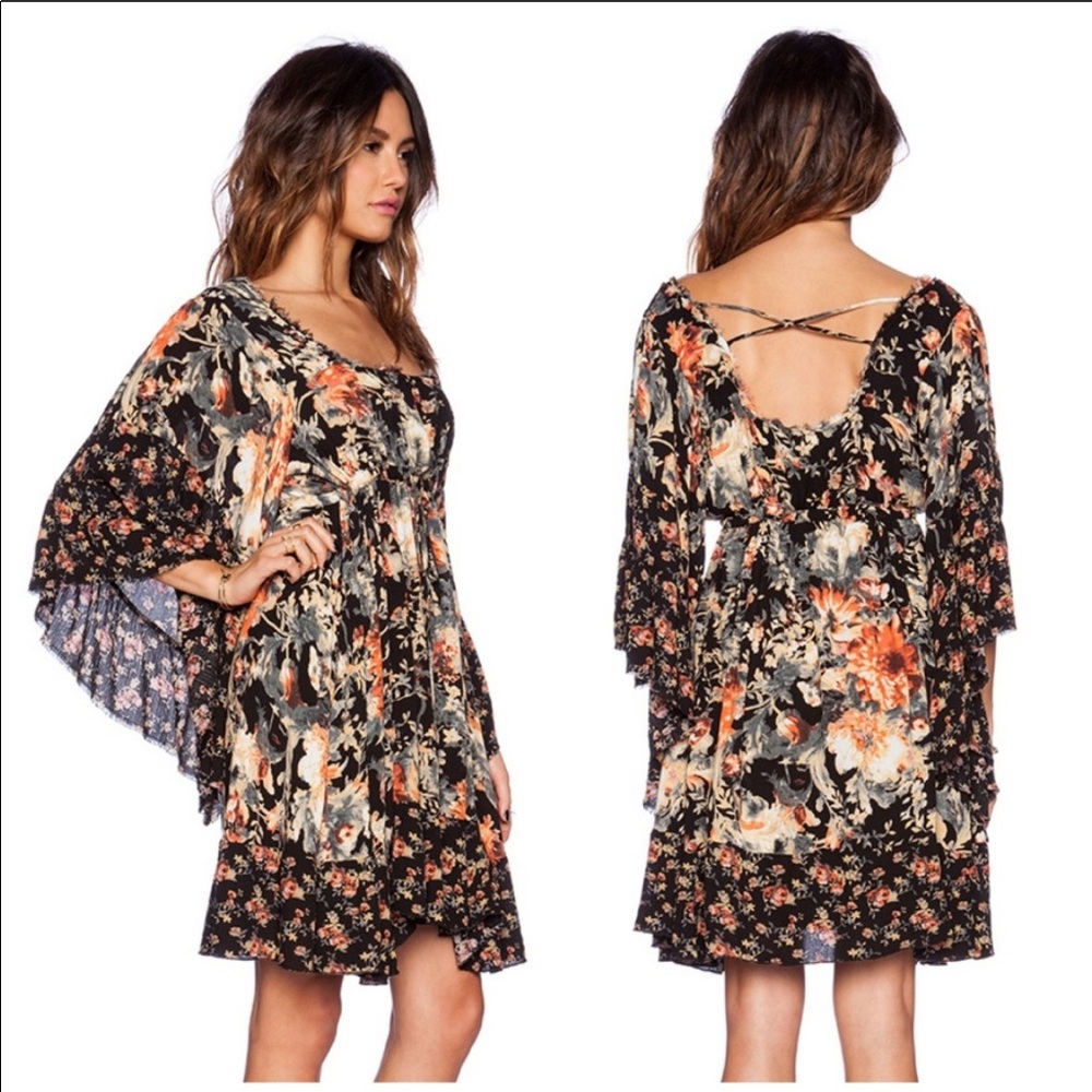Free People Heart of Gold Floral Peasant Dress